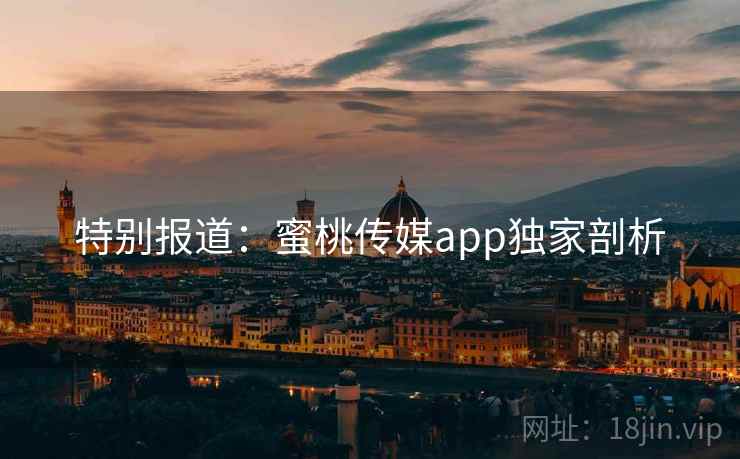 特别报道:蜜桃传媒app独家剖析