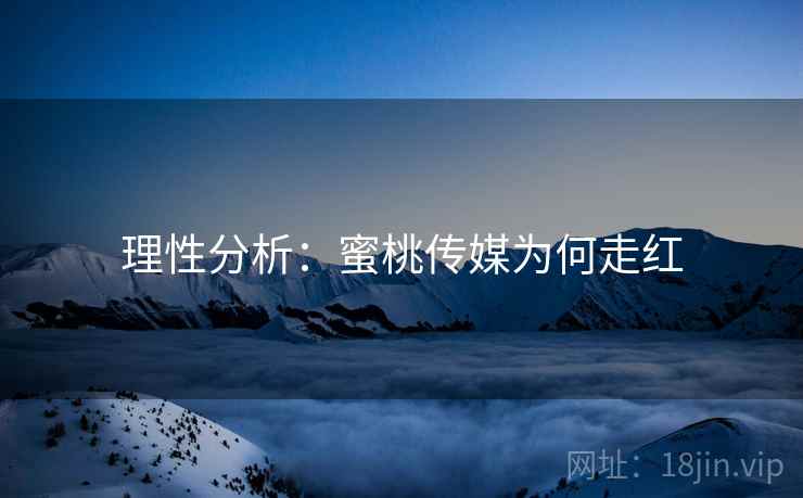 理性分析:蜜桃传媒为何走红